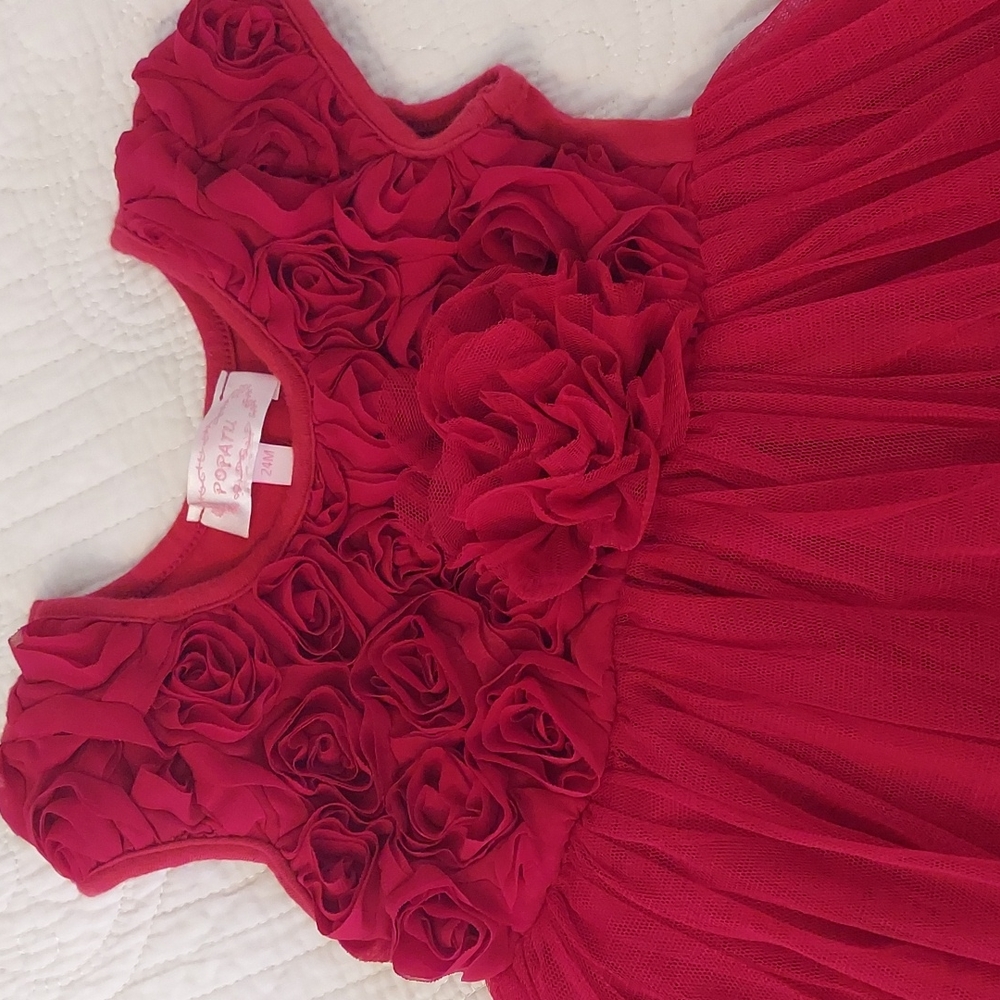 Popatu Red Rosette Dress